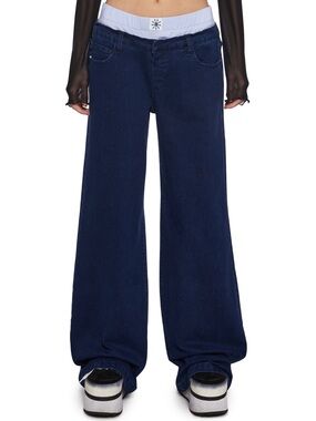 Boxer Wide-Leg Jeans, size S